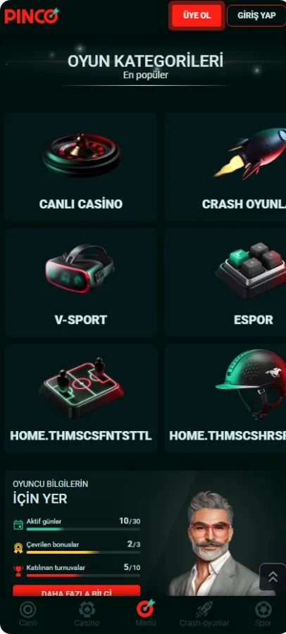 Pinco Casino Aviator uygulamasını indir