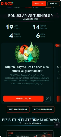 Pinco proqraminda bonuslar