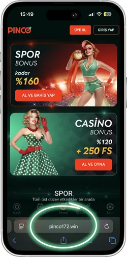 Pinco resmi web sitesini bulun ve ana sayfayı açın