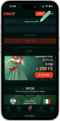 Giriş formuna kayıtlı telefon numaranızı girin